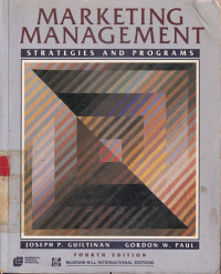 Marketing management strstegies and programs