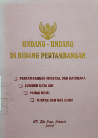 Undang-undang di bidang pertambangan