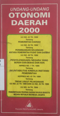 Undang-undang otonomi daerah 2000