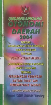 Undang-undang otonomi daerah tahun 2004