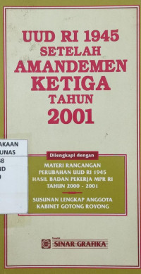 Uud 1945 setelah amandemen ketiga tahun 2001