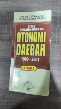 Kitab undang - undang otomasi daerah 1999 - 2001 : kitab 1