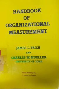 Handbook of organizational measurement