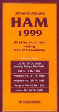 Undang-undang HAM 1999 UU RI No. 39 Th. 1999 tentang hak asasi manusia