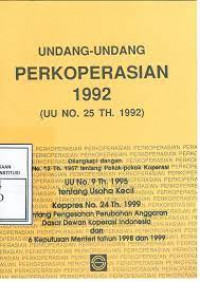 Undang-undang perkoperasian 1992 (UU no. 25 th. 1992)