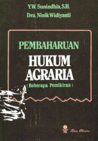 Pembaharuan hukum agraria beberapa pemikiran