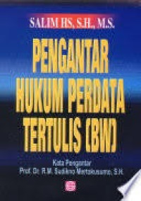 Pengantar hukum perdata tertulis BW