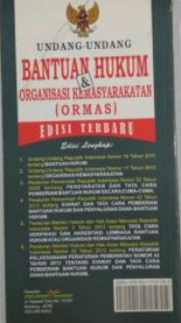 Undang-undang bantuan hukum dan organisasi masyarakat (ormas)