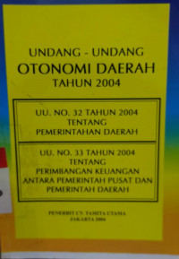 undang-undang otonomi daerah tahun 2004