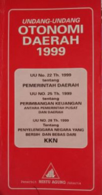 Undang-undang otonomi daerah 1999