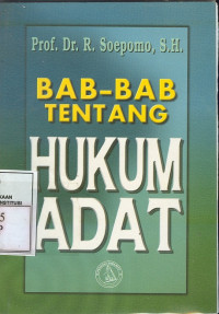 Bab - bab tentang hukum adat