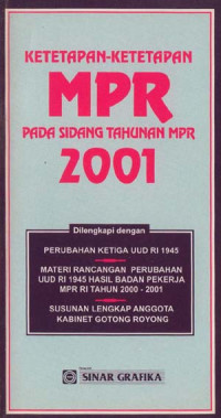 Ketetapan-ketetapan MPR pada sidang tahunan MPR 2001