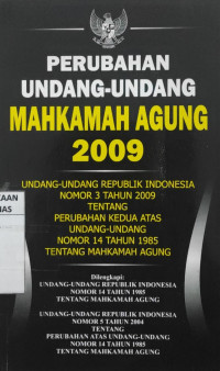 Perubahan undang-undang mahkamah agung 2009