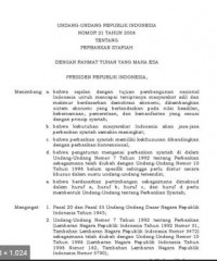 Undang-undang Republik Indonesia nomor 21 tahun 2008 tentang perbankan syariah