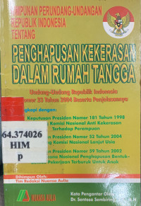 Himpunan perundang-undangan Republik Indonesia tentang penghapusan kekerasan dalam rumah tangga