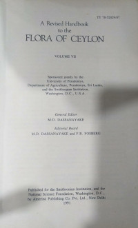 Arevised handbook to the flora of ceylon VOL VII