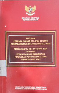 Putusan Perkara Nomor 017/ PUU-II/2004