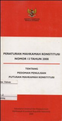 Peraturan mahkamah konstitusi nomor 13 tahun 2008