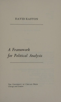 A framework for political analysis