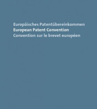 Europaisches patentubereinkommen european patent convention convention sur le brevet europeen