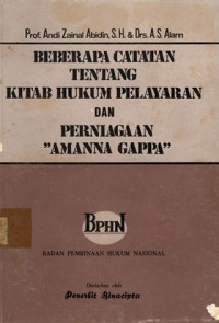 Beberapa catatan tentang kitab hukum pelayaran dan perniagaan 