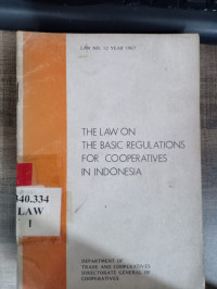 The law on the basic regulations for cooperatives in indonesia