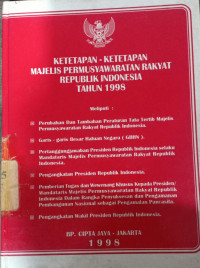 Ketetapan-ketetapan majelis permusyawaratan rakyat republik indonesia tahun 1998