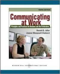 Communicating at Work: Principles and Practices for Business and the Profesions