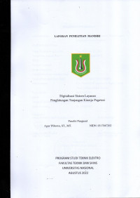 Laporan Penelitian Mandiri Digitalisasi Sistem Layanan Penghitungan Tunjangan Kinerja Pegawai