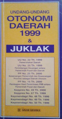 Undang-undang otonomi daerah 1999 dan juklak