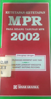 Ketetapan-Ketetapan MPR pada Sidang Tahunan MPR 2002