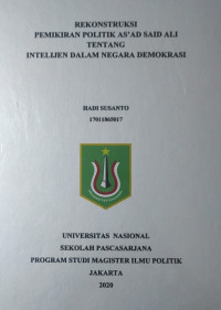 Rekonstruksi Pemikiran Politik As'ad Said Ali Tentang Intelejen Dalam Negara Demokrasi